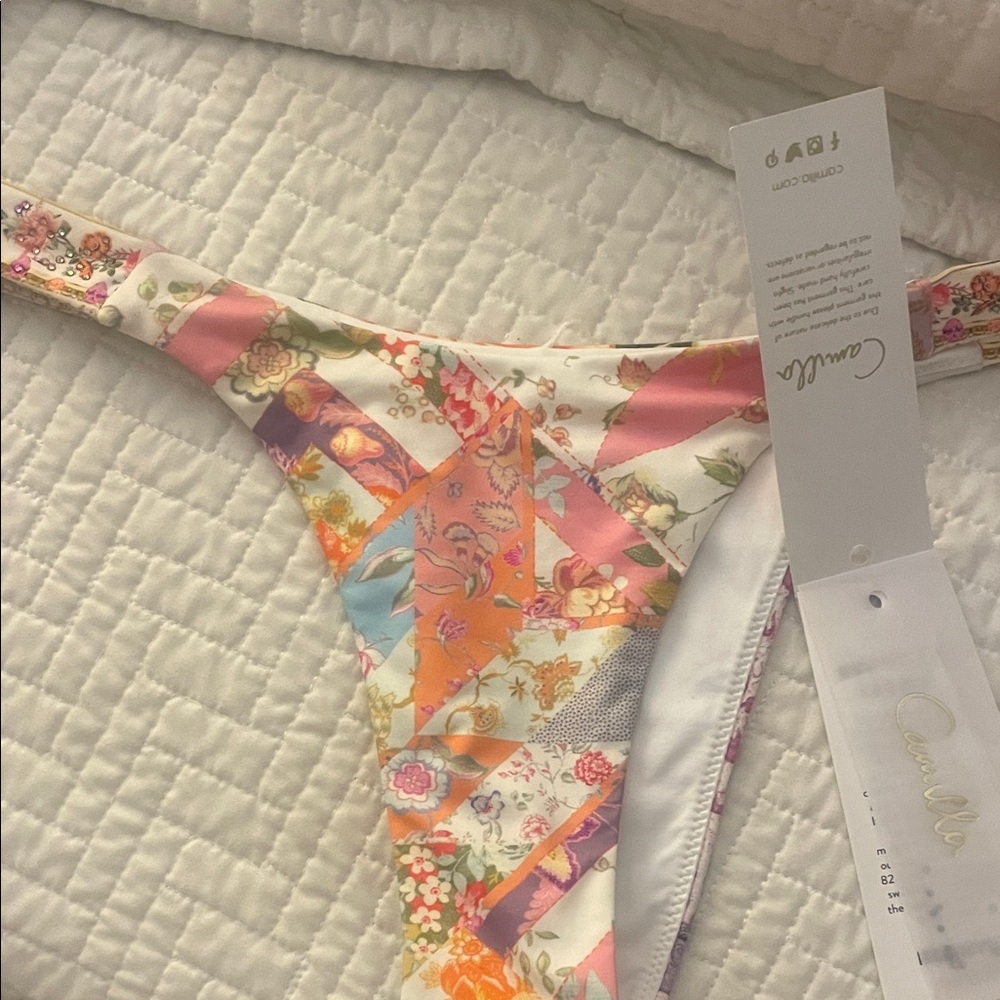 Camilla Pink Orange Floral Patchwork Bikini Bottom